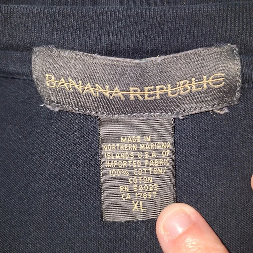 Vintage VTG 100% Cotton Quiet Luxury Banana Republic Minimalist Black T-Shirt XL